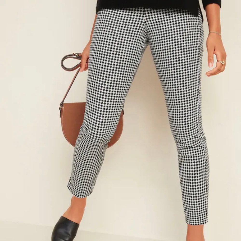 High-waisted Houndstooth Pants